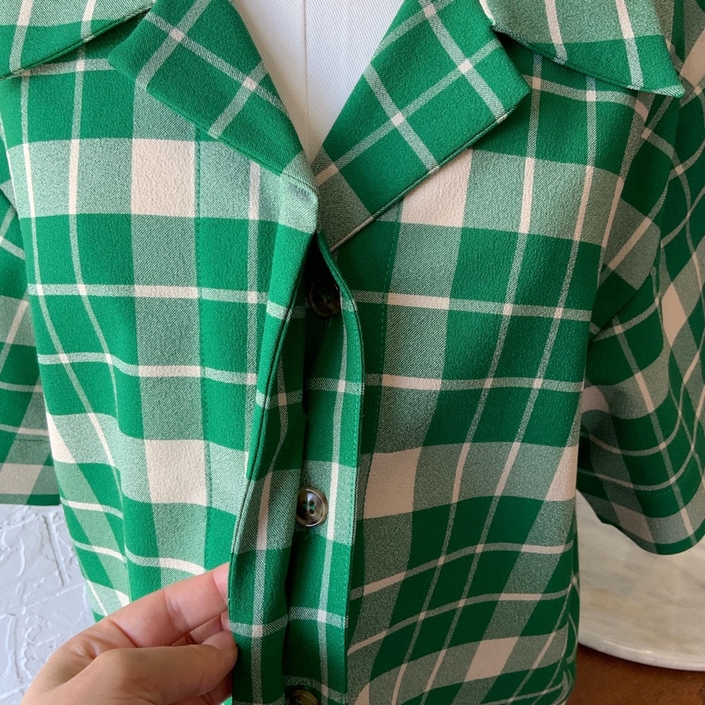 Maison Martin Margiela Green and Cream Checkered Fabric - Picture 7 of 11